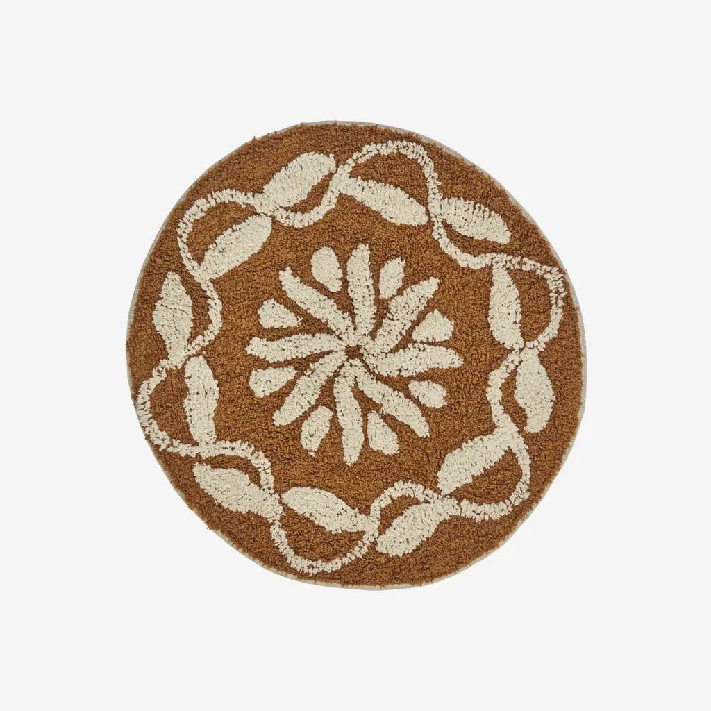 Madam Stoltz Round Tufted Bath Mat - Mustard - RhoolBath MattMadam StoltzMadam Stoltz Round Tufted Bath Mat - Mustard