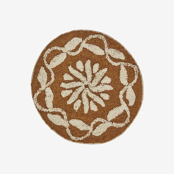 Madam Stoltz Round Tufted Bath Mat - Mustard - RhoolBath MattMadam StoltzMadam Stoltz Round Tufted Bath Mat - Mustard