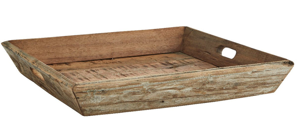 Madam Stoltz Rustic Recycled Wooden Square Tray - RhoolTrayMadam StoltzMadam Stoltz Rustic Recycled Wooden Square Tray