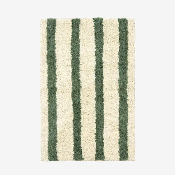 Madam Stoltz Striped Tufted Bath Mat - Green - RhoolBath MattMadam StoltzMadam Stoltz Striped Tufted Bath Mat - Green