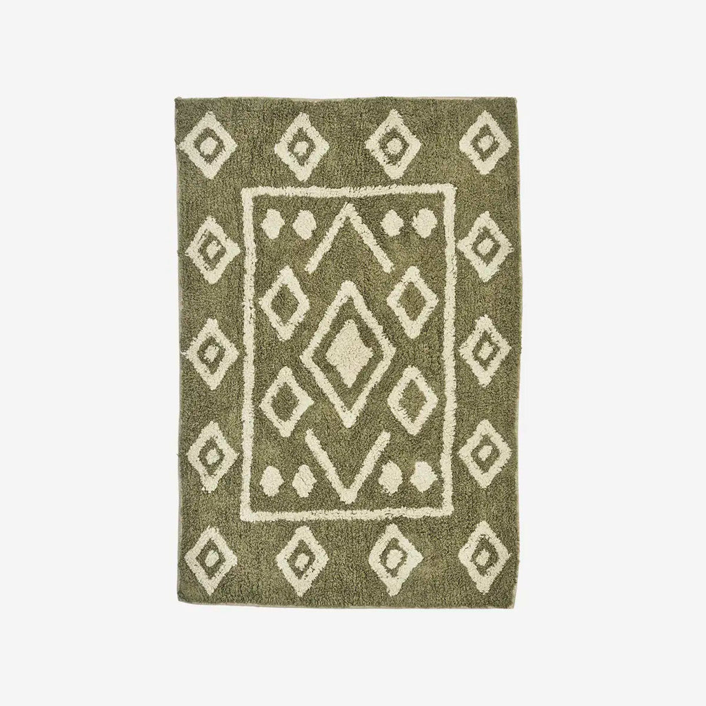 Madam Stoltz Tufted Bath Mat - Green Khaki - RhoolBath MattMadam StoltzMadam Stoltz Tufted Bath Mat - Green Khaki
