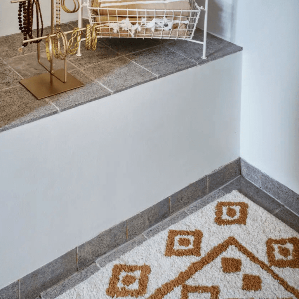 Madam Stoltz Tufted Bath Mat - Mustard - RhoolBath MattMadam StoltzMadam Stoltz Tufted Bath Mat - Mustard