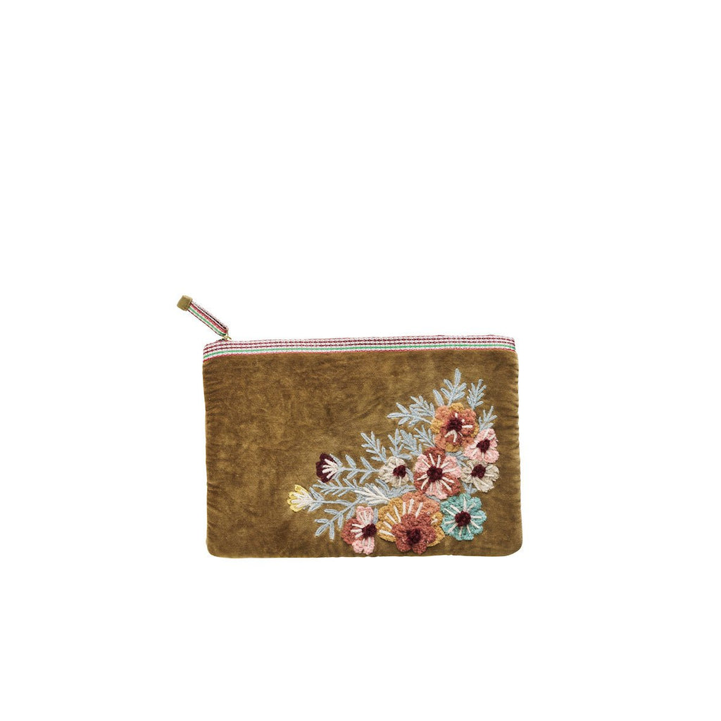 Madam Stoltz Velvet Embroidered Ipad Case - 4 Colours - RhoolLaptop CaseMadam StoltzMadam Stoltz Velvet Embroidered Ipad Case - 4 Colours