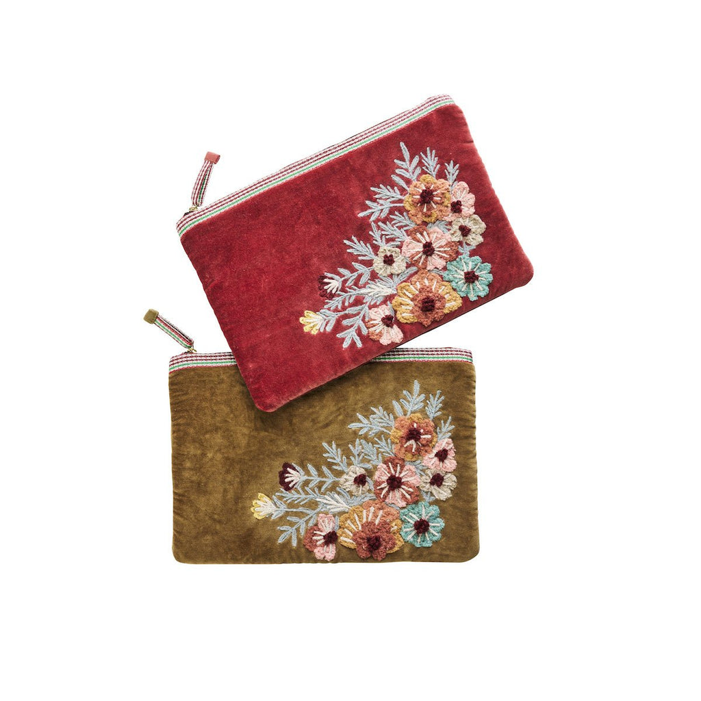 Madam Stoltz Velvet Embroidered Ipad Case - 4 Colours - RhoolLaptop CaseMadam StoltzMadam Stoltz Velvet Embroidered Ipad Case - 4 Colours
