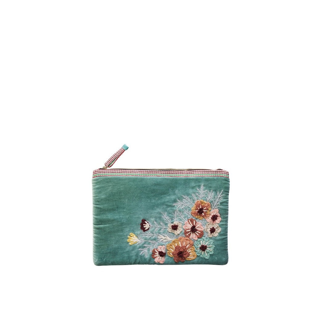 Madam Stoltz Velvet Embroidered Ipad Case - 4 Colours - RhoolLaptop CaseMadam StoltzMadam Stoltz Velvet Embroidered Ipad Case - 4 Colours