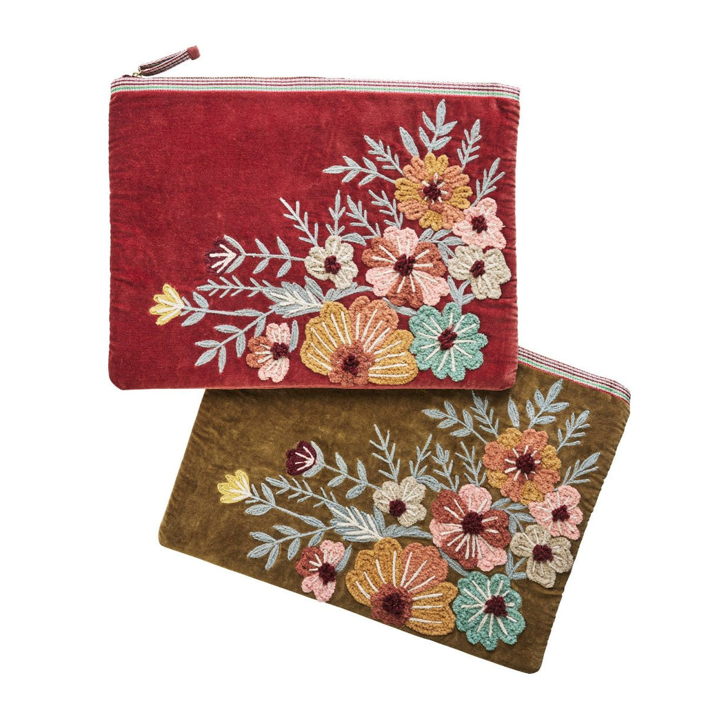 Madam Stoltz Velvet Embroidered Laptop Case - 4 Colours - RhoolLaptop CaseMadam StoltzMadam Stoltz Velvet Embroidered Laptop Case - 4 Colours