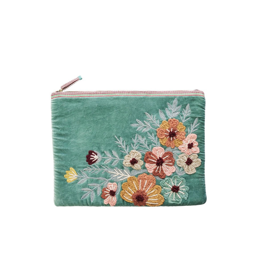Madam Stoltz Velvet Embroidered Laptop Case - 4 Colours - RhoolLaptop CaseMadam StoltzMadam Stoltz Velvet Embroidered Laptop Case - 4 Colours