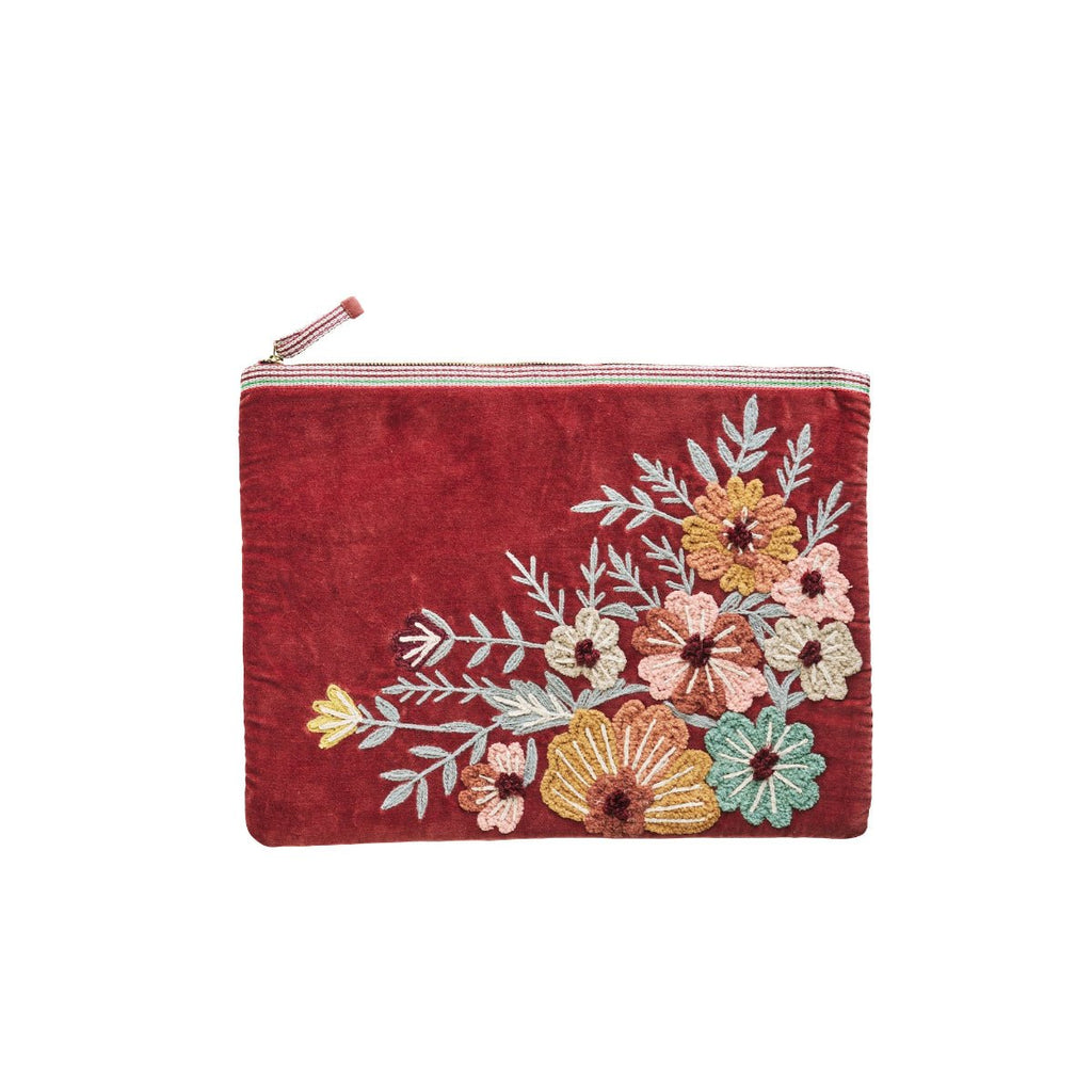 Madam Stoltz Velvet Embroidered Laptop Case - 4 Colours - RhoolLaptop CaseMadam StoltzMadam Stoltz Velvet Embroidered Laptop Case - 4 Colours