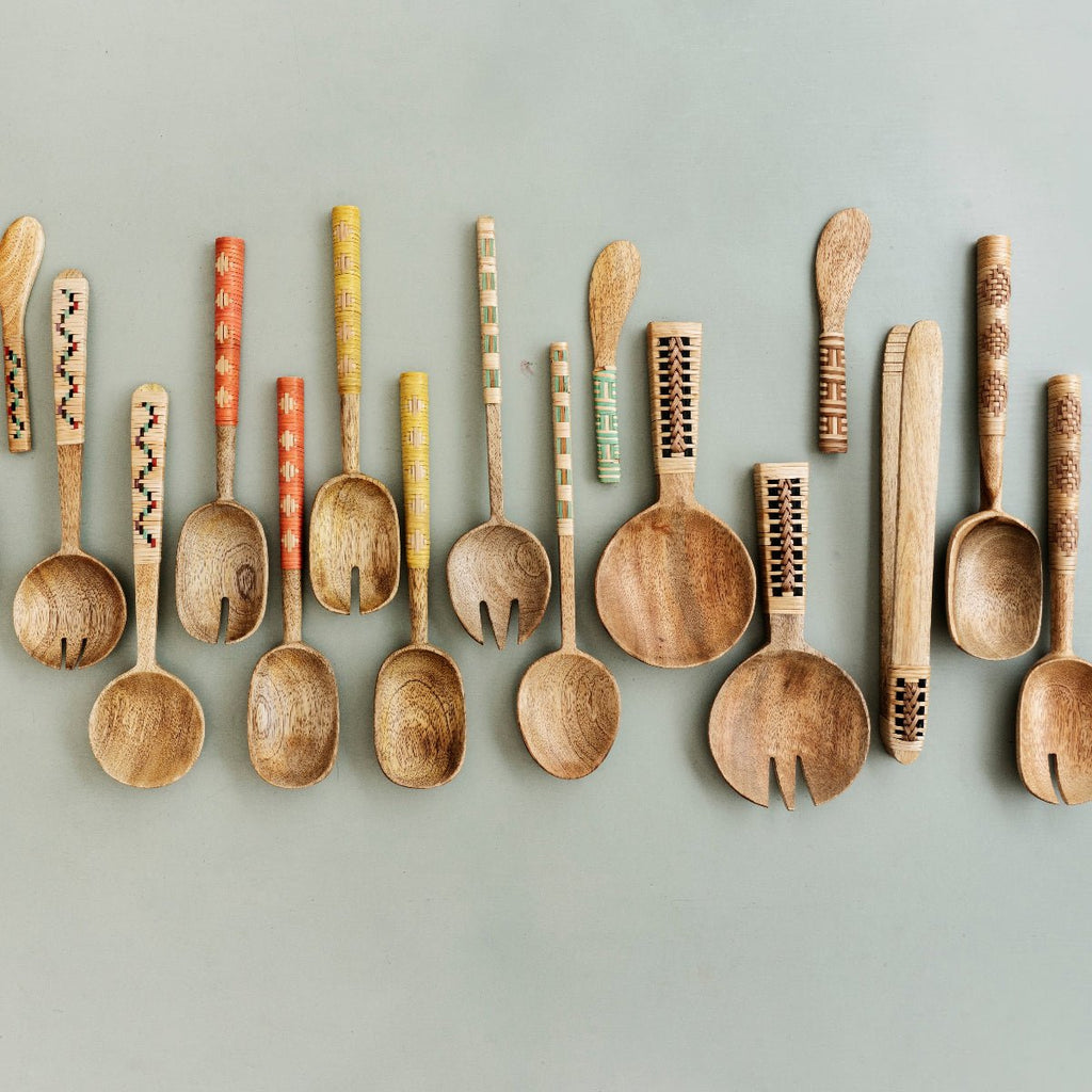 Madam Stoltz Wooden Food Servers - Orange Red - RhoolSalad ServersMadam StoltzMadam Stoltz Wooden Food Servers - Orange Red