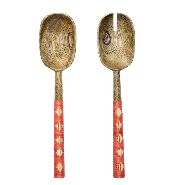 Madam Stoltz Wooden Food Servers - Orange Red - RhoolSalad ServersMadam StoltzMadam Stoltz Wooden Food Servers - Orange Red