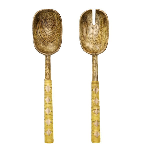 Madam Stoltz Wooden Food Servers - Yellow - RhoolSalad ServersMadam StoltzMadam Stoltz Wooden Food Servers - Yellow