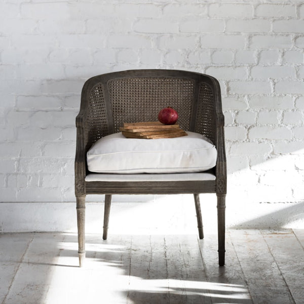 Oak and Rattan Ivory Tub Chair - RhoolChairRhoolOak and Rattan Ivory Tub Chair