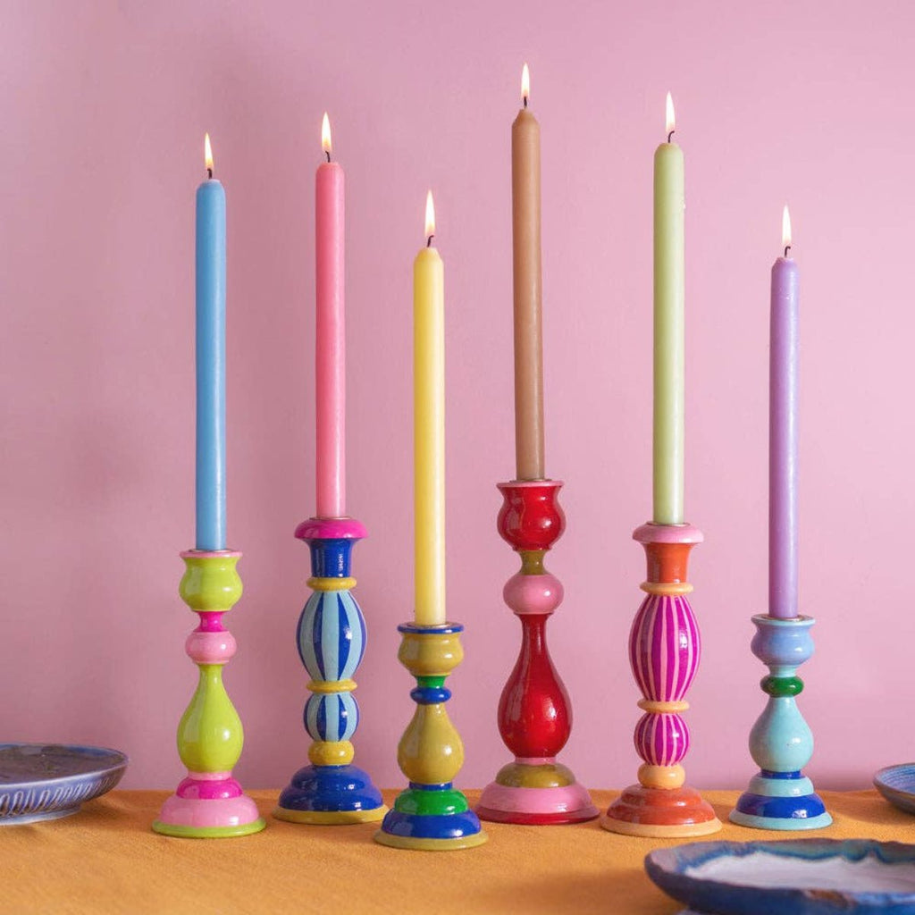 Painted Mangowood Candle Holder - Tall - RhoolCandleholderIan SnowPainted Mangowood Candle Holder - Tall