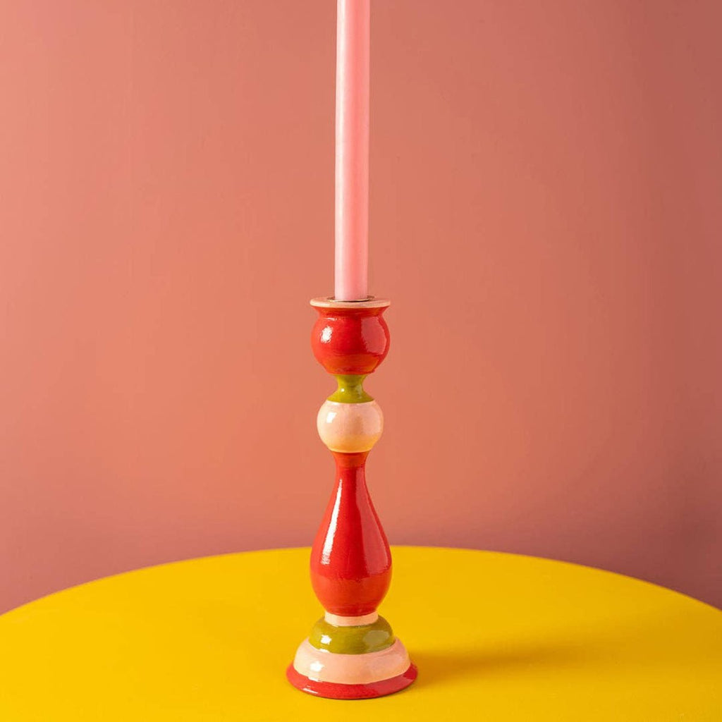 Painted Mangowood Candle Holder - Tall - RhoolCandleholderIan SnowPainted Mangowood Candle Holder - Tall