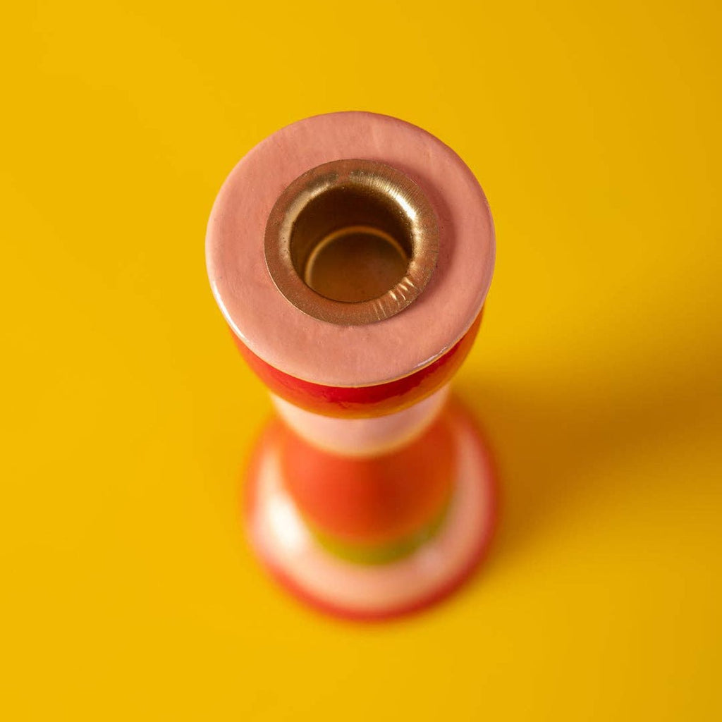 Painted Mangowood Candle Holder - Tall - RhoolCandleholderIan SnowPainted Mangowood Candle Holder - Tall