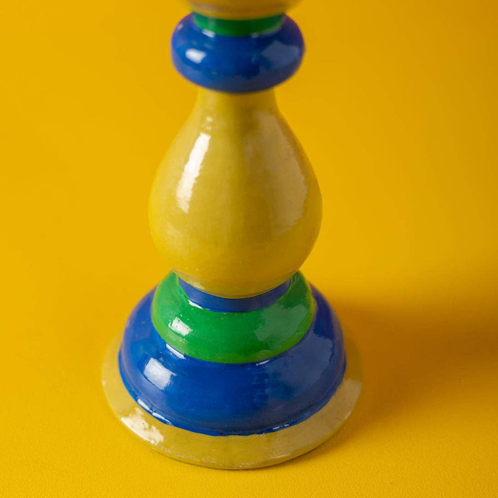 Painted Mangowood Candle Holder - RhoolCandleholderIan SnowPainted Mangowood Candle Holder