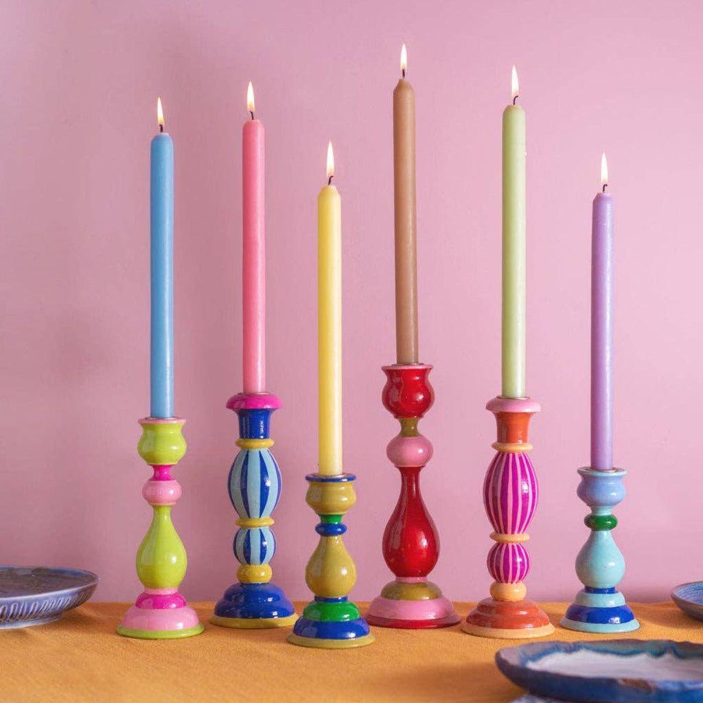 Painted Mangowood Candle Holder - RhoolCandleholderIan SnowPainted Mangowood Candle Holder