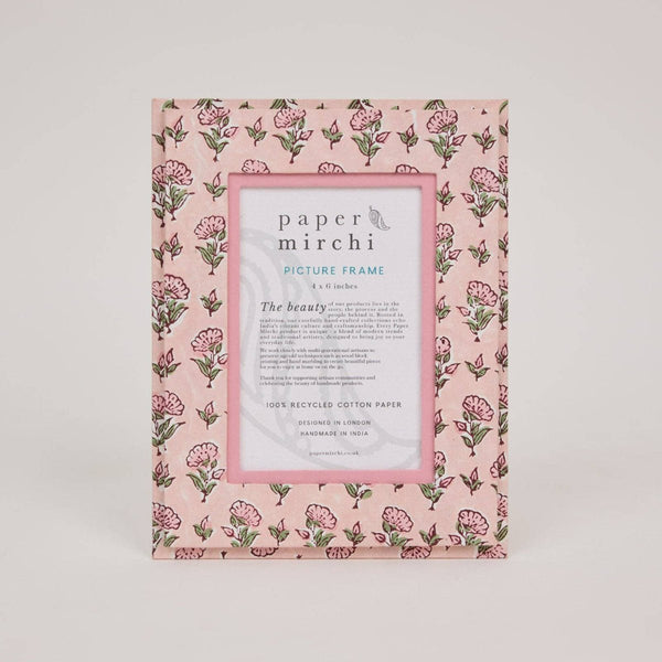 Paper Mirchi Block Printed Photo Frame - Ditsy Floral Blush - RhoolPhoto FramePaper MirchiPaper Mirchi Block Printed Photo Frame - Ditsy Floral Blush