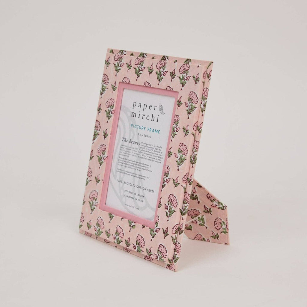 Paper Mirchi Block Printed Photo Frame - Ditsy Floral Blush - RhoolPhoto FramePaper MirchiPaper Mirchi Block Printed Photo Frame - Ditsy Floral Blush