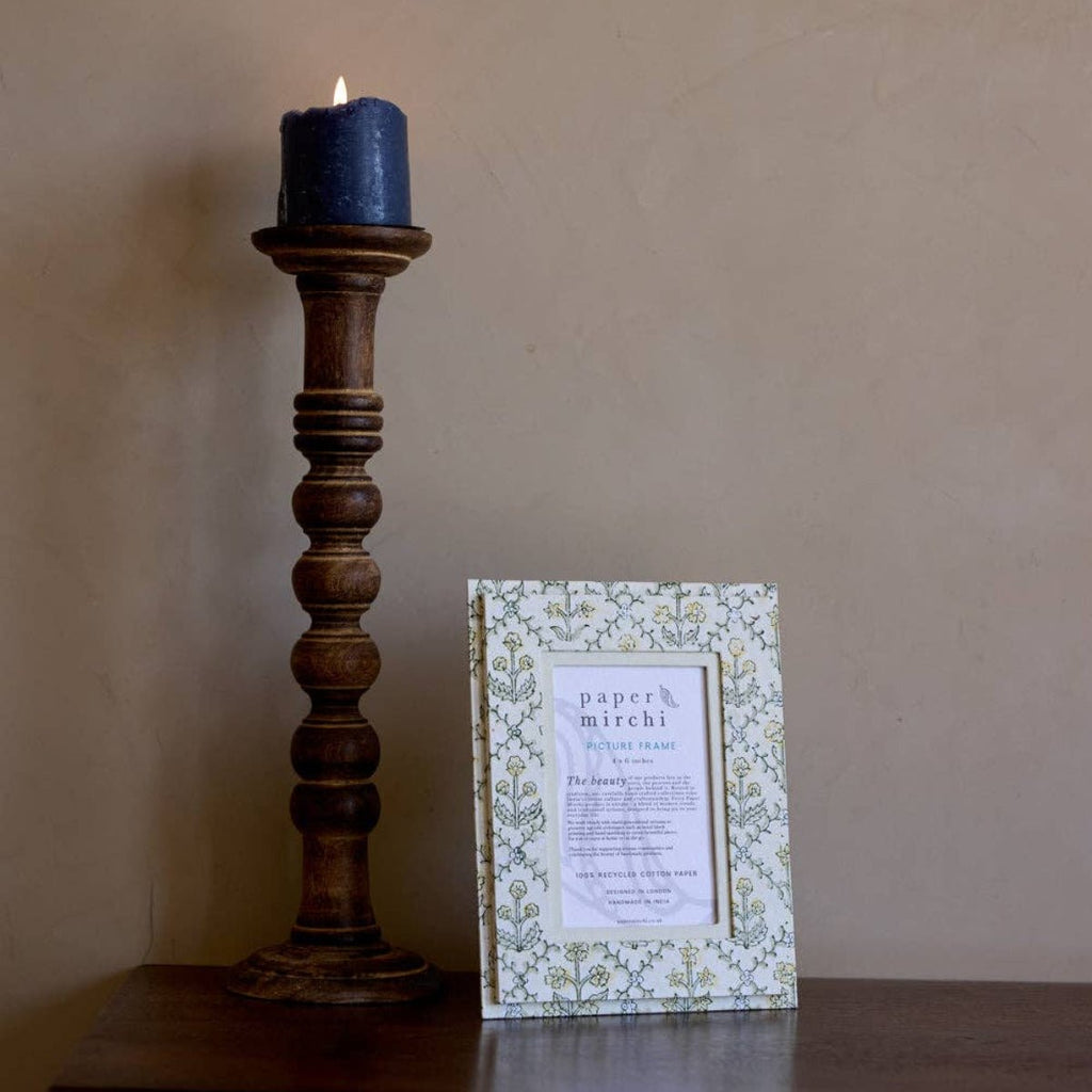Paper Mirchi Block Printed Photo Frame - Lattice Buttercream - RhoolPhoto FramePaper MirchiPaper Mirchi Block Printed Photo Frame - Lattice Buttercream