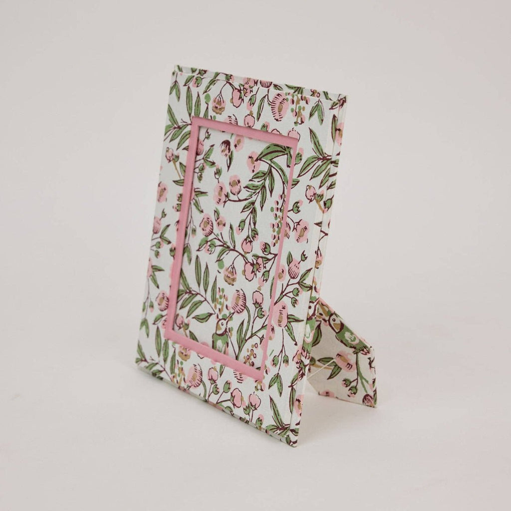 Paper Mirchi Block Printed Photo Frame - Song Birds Blush - RhoolPhoto FramePaper MirchiPaper Mirchi Block Printed Photo Frame - Song Birds Blush