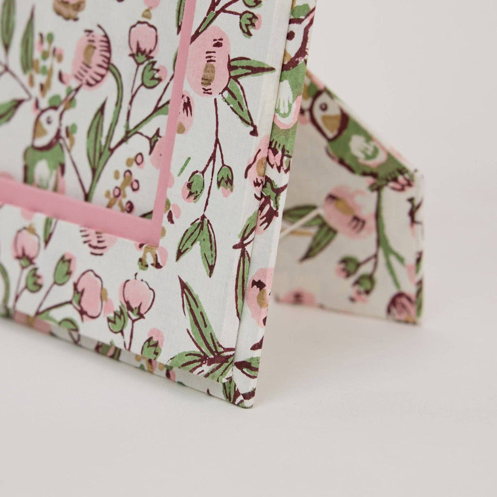 Paper Mirchi Block Printed Photo Frame - Song Birds Blush - RhoolPhoto FramePaper MirchiPaper Mirchi Block Printed Photo Frame - Song Birds Blush