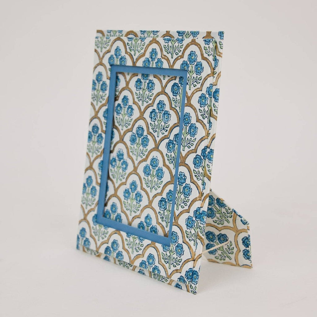 Paper Mirchi Block Printed Photo Frame - Trellis Indigo - RhoolPhoto FramePaper MirchiPaper Mirchi Block Printed Photo Frame - Trellis Indigo