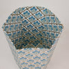 Paper Mirchi Block Printed Waste Paper Basket - Trellis Indigo - RhoolWaste Paper BasketPaper MirchiPaper Mirchi Block Printed Waste Paper Basket - Trellis Indigo