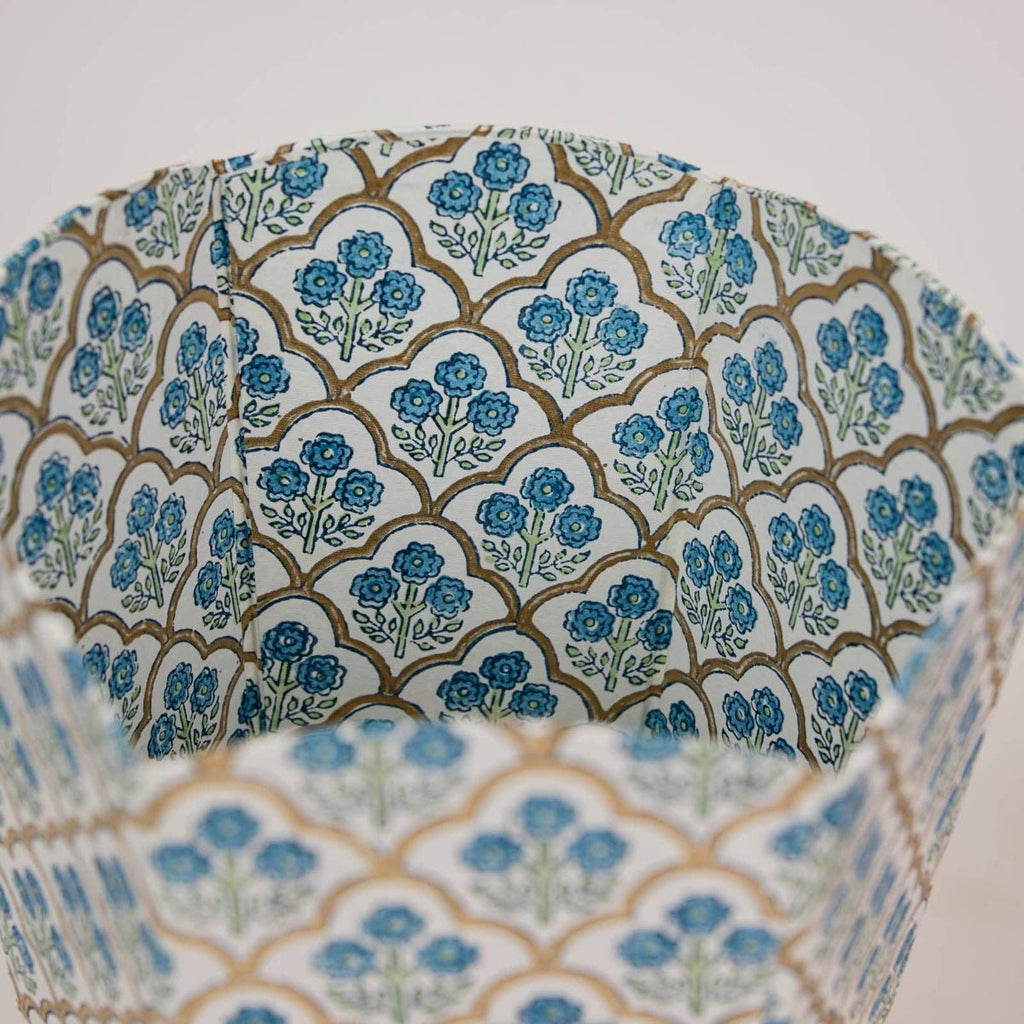 Paper Mirchi Block Printed Waste Paper Basket - Trellis Indigo - RhoolWaste Paper BasketPaper MirchiPaper Mirchi Block Printed Waste Paper Basket - Trellis Indigo
