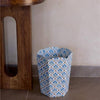 Paper Mirchi Block Printed Waste Paper Basket - Trellis Indigo - RhoolWaste Paper BasketPaper MirchiPaper Mirchi Block Printed Waste Paper Basket - Trellis Indigo