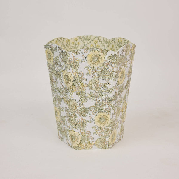 Paper Mirchi Block Printed Waste Paper Basket - Wild Rose Buttercream - RhoolWaste Paper BasketPaper MirchiPaper Mirchi Block Printed Waste Paper Basket - Wild Rose Buttercream