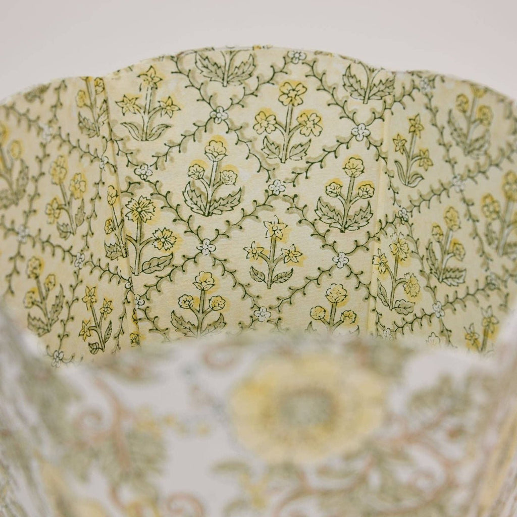 Paper Mirchi Block Printed Waste Paper Basket - Wild Rose Buttercream - RhoolWaste Paper BasketPaper MirchiPaper Mirchi Block Printed Waste Paper Basket - Wild Rose Buttercream