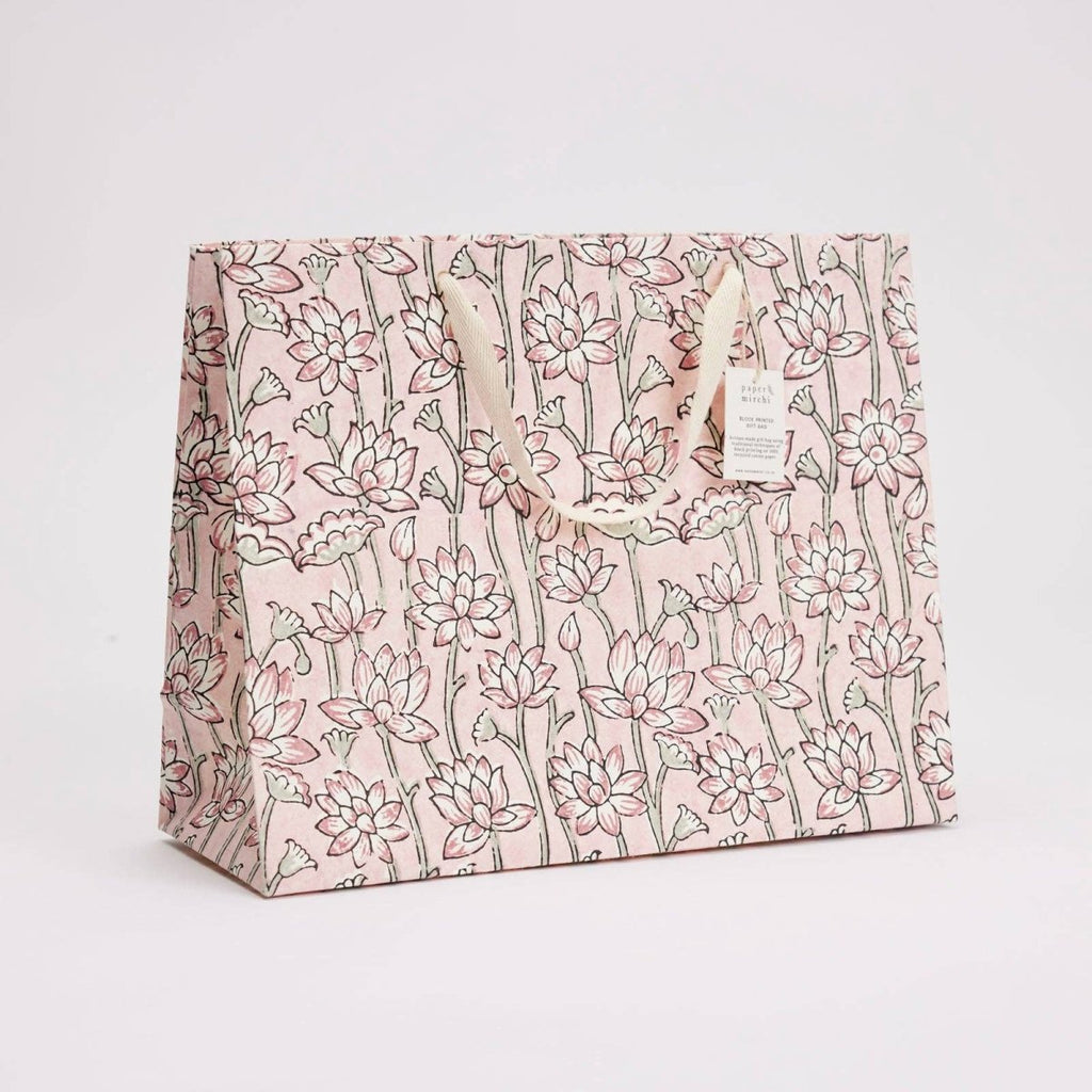 Paper Mirchi Hand Block Printed Gift Bags - Large - RhoolGreeting CardPaper MirchiPaper Mirchi Hand Block Printed Gift Bags - Large