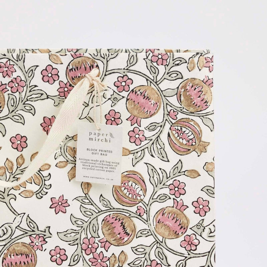 Paper Mirchi Hand Block Printed Gift Bags - Large - RhoolGreeting CardPaper MirchiPaper Mirchi Hand Block Printed Gift Bags - Large