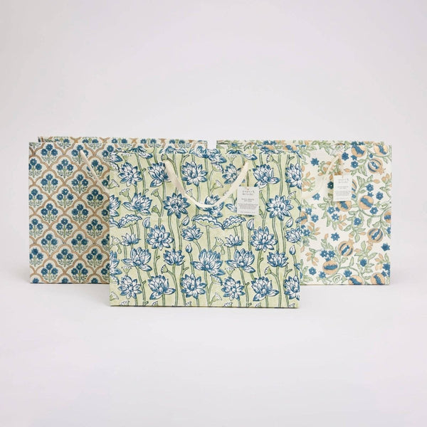 Paper Mirchi Hand Block Printed Gift Bags - Large - RhoolGreeting CardPaper MirchiPaper Mirchi Hand Block Printed Gift Bags - Large