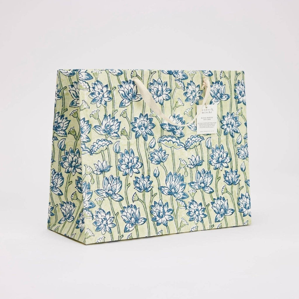 Paper Mirchi Hand Block Printed Gift Bags - Large - RhoolGreeting CardPaper MirchiPaper Mirchi Hand Block Printed Gift Bags - Large