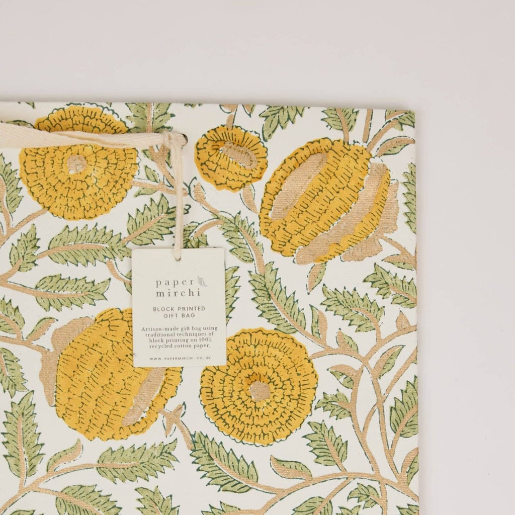 Paper Mirchi Hand Block Printed Gift Bags - Large - RhoolGreeting CardPaper MirchiPaper Mirchi Hand Block Printed Gift Bags - Large