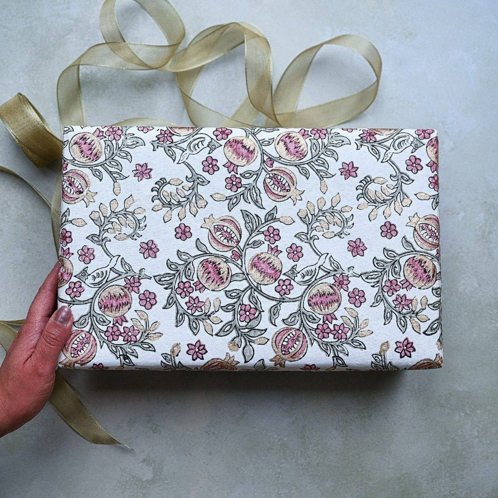 Paper Mirchi Hand Block Printed Wrapping Paper - RhoolWrapping PaperPaper MirchiPaper Mirchi Hand Block Printed Wrapping Paper