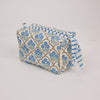Paper Mirchi Organic Cotton Block Printed Wash Bag - Blue Trellis - Small - RhoolWash BagPaper MirchiPaper Mirchi Organic Cotton Block Printed Wash Bag - Blue Trellis - Small