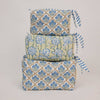 Paper Mirchi Organic Cotton Block Printed Wash Bag - Blue Trellis - Small - RhoolWash BagPaper MirchiPaper Mirchi Organic Cotton Block Printed Wash Bag - Blue Trellis - Small