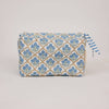 Paper Mirchi Organic Cotton Block Printed Wash Bag - Blue Trellis - RhoolWash BagPaper MirchiPaper Mirchi Organic Cotton Block Printed Wash Bag - Blue Trellis