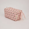 Paper Mirchi Organic Cotton Block Printed Wash Bag - Pink Floral - Medium - RhoolWash BagPaper MirchiPaper Mirchi Organic Cotton Block Printed Wash Bag - Pink Floral - Medium