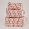 Paper Mirchi Organic Cotton Block Printed Wash Bag - Pink Floral - Medium - RhoolWash BagPaper MirchiPaper Mirchi Organic Cotton Block Printed Wash Bag - Pink Floral - Medium