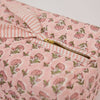 Paper Mirchi Organic Cotton Block Printed Wash Bag - Pink Floral - RhoolWash BagPaper MirchiPaper Mirchi Organic Cotton Block Printed Wash Bag - Pink Floral