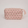 Paper Mirchi Organic Cotton Block Printed Wash Bag - Pink Floral - RhoolWash BagPaper MirchiPaper Mirchi Organic Cotton Block Printed Wash Bag - Pink Floral