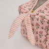 Paper Mirchi Organic Cotton Block Printed Wash Bag - Pink Floral - RhoolWash BagPaper MirchiPaper Mirchi Organic Cotton Block Printed Wash Bag - Pink Floral