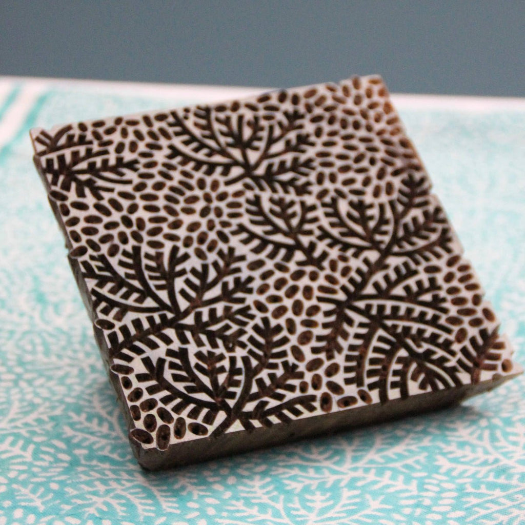 Round Block Print Tablecloth - Blue Coral - RhoolTableclothsRozablueRound Block Print Tablecloth - Blue Coral