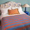 Striped Cotton Bedspread/Large Throw - Blue/Orange - RhoolThrowIan SnowStriped Cotton Bedspread/Large Throw - Blue/Orange