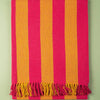 Striped Cotton Bedspread/Large Throw - Fuschia/Yellow - RhoolThrowIan SnowStriped Cotton Bedspread/Large Throw - Fuschia/Yellow