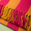 Striped Cotton Bedspread/Large Throw - Fuschia/Yellow - RhoolThrowIan SnowStriped Cotton Bedspread/Large Throw - Fuschia/Yellow